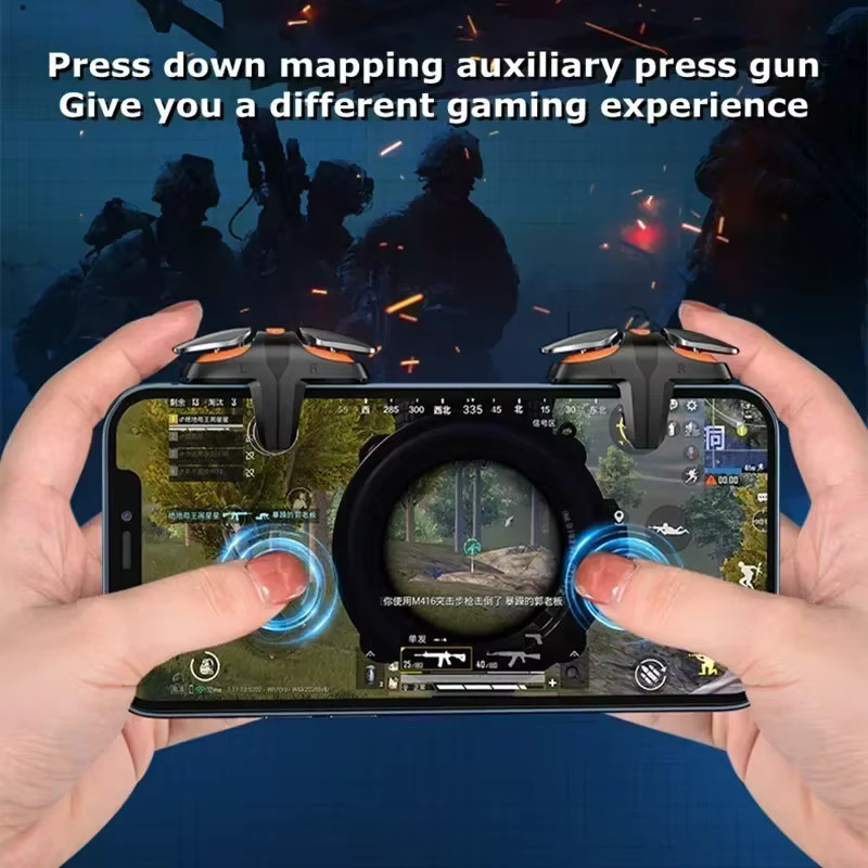 JS68 4-Finger Handy Game Controller mit L1R1 Trigger Buttons für iPhone und Android Esports Zubehör in Schwarz - Bild 2