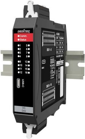 Deditec UC-USB-O8-M8 I/O-Modul USB-C mit 8 digitalen Eingängen und 8 digitalen Ausgängen in Schwarz - Bild 1