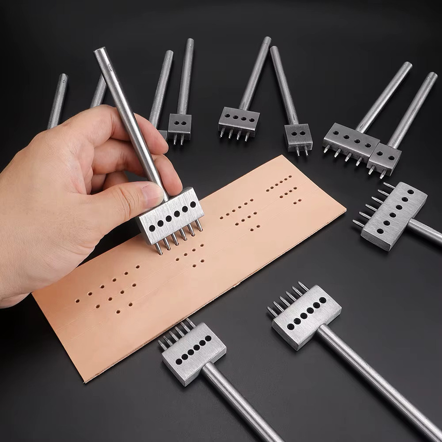QJH Lochloch-Set für Kunstleder und DIY-Näharbeiten in Silber mit 4 mm, 5 mm oder 6 mm Abstand - Bild 2