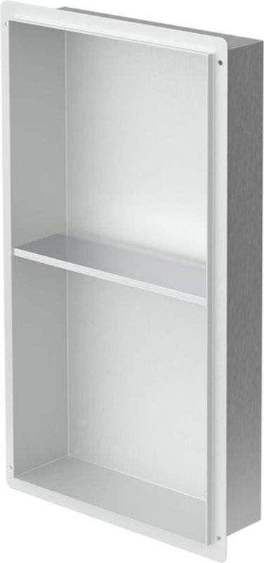 LuxeBath Duschnische aus Edelstahl mit 2 Ebenen in Silber, Unterputz Wandnische Duschablage, B/H: 60 x 30 cm - Bild 2