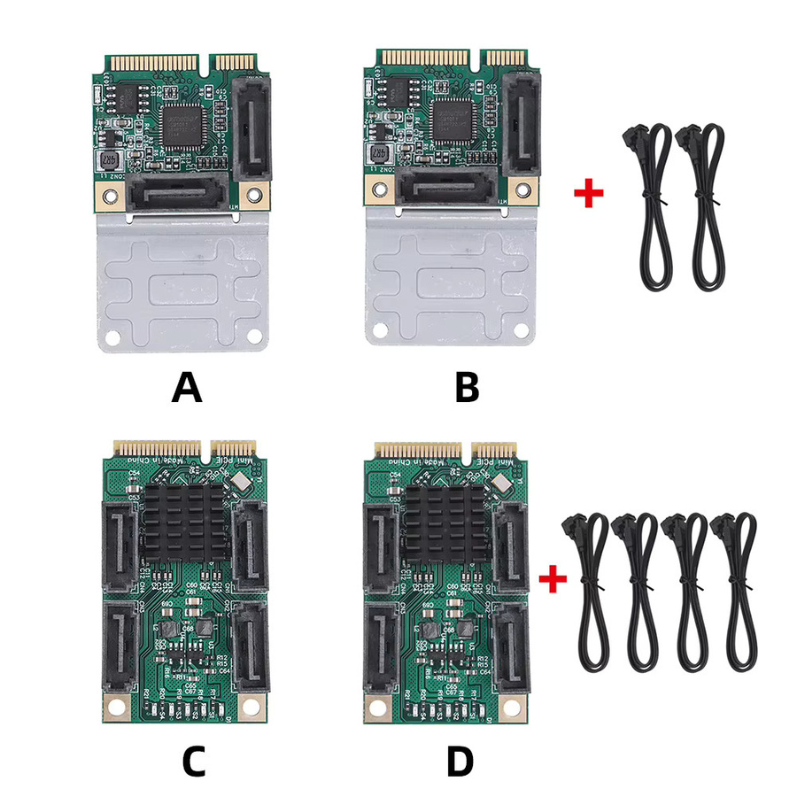 VODOOL Mini PCI-E zu SATA 3.0 Riser Karte, M.2 PCI-E 2.0 Konverter B Key Erweiterungskarte für SSD und RAID Controller - Bild 2