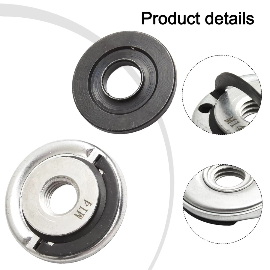 Vibratite M14 Quick Release Selbstsichernde Schleifer Flansch Mutter und Drückplatte Set in Silber - Bild 2