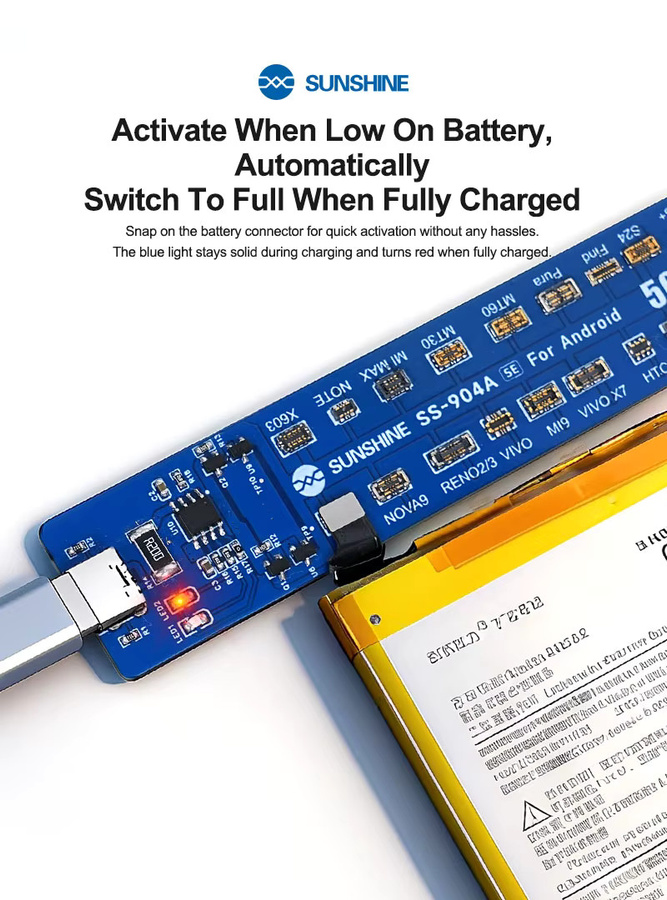 Sunshine SS-904A SE Batterieaktivierungsplatine für Android Mobiltelefone in Blau - Bild 3