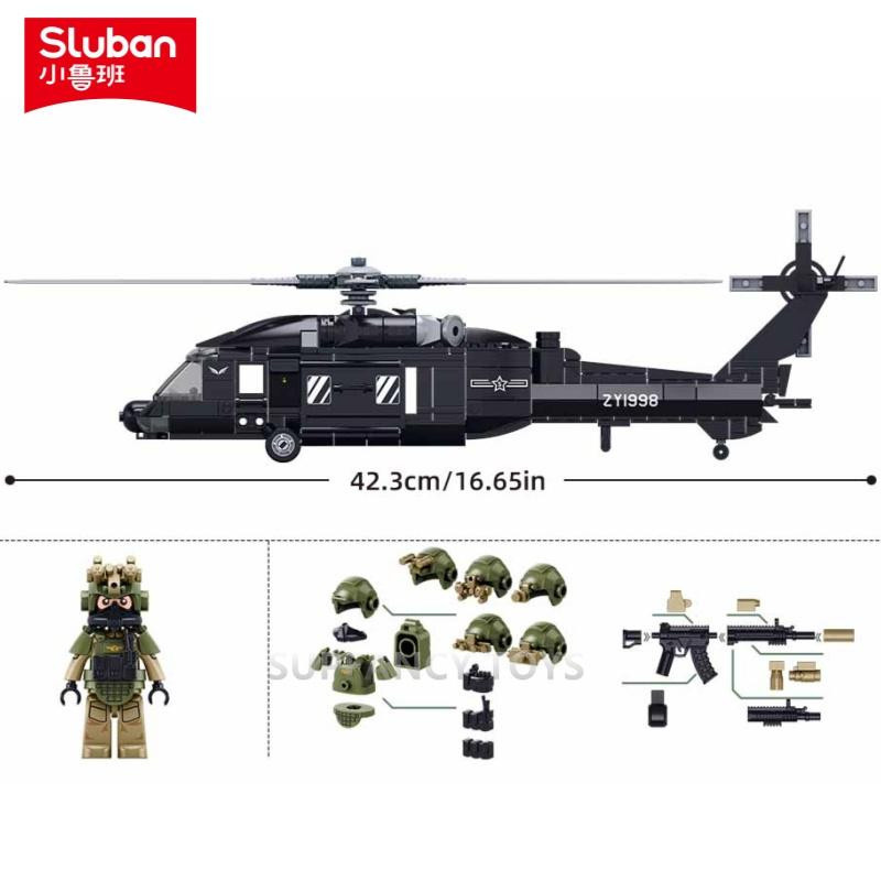 Sluban Armee Z-20 Taktischer Hubschrauber Bausteine 382 Teile - Bild 3