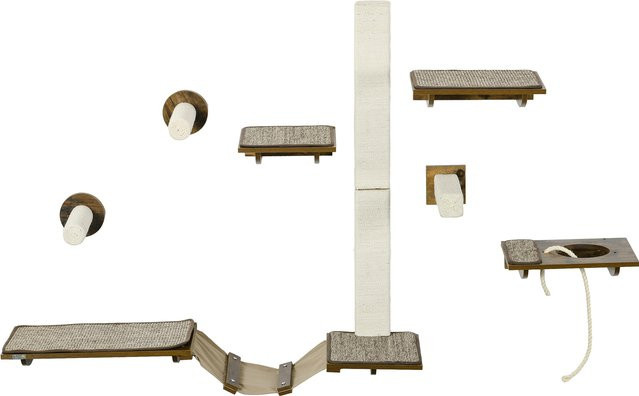 PawHut Katzenregal-Set aus Sisal in Braun mit 8 Teilen für deine Katze B/H/L: 29 x 136 x 8,5 cm - Bild 1