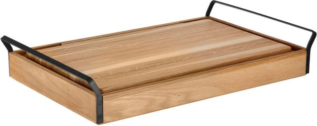 VEGA Buffet-Kühltablett Esino niedrig GN 1/1 in Eiche/Schwarz, B/T/H: 38,6 x 61,9 x 10,9 cm - Bild 1
