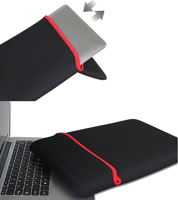 ESHYLALA Tablet und Laptop Schutzhülle aus Neopren mit Reißverschluss, Schwarz, für 7 bis 14 Zoll - Bild 1