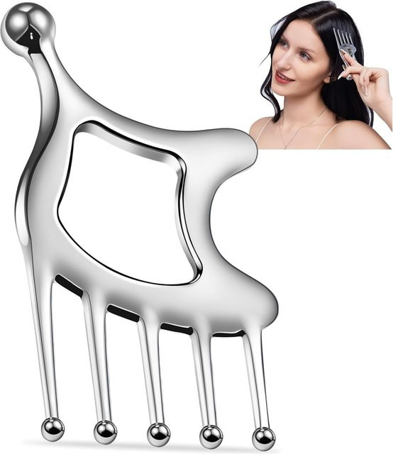 DUTRIEUX Kopfhaut-Massagekamm aus Edelstahl, Unisex - Bild 1