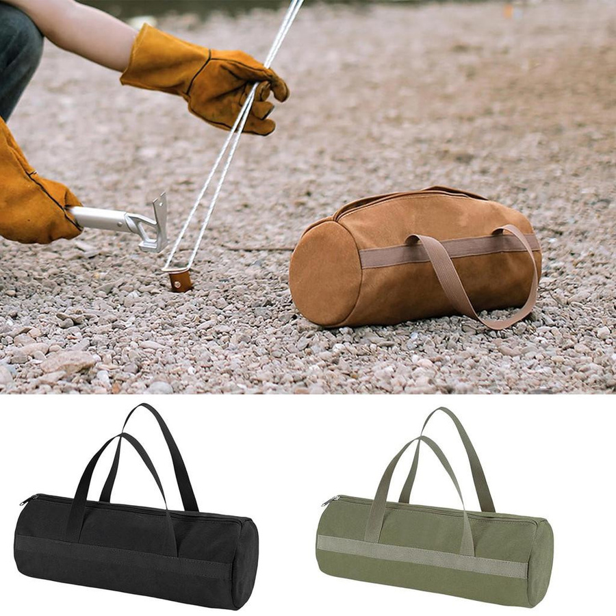 The Bags Family Campingtasche aus Oxford mit doppelter Aufbewahrungsebene und Reißverschluss, grün, B: 40 cm, H: 35 cm, T: 35 cm - Bild 2