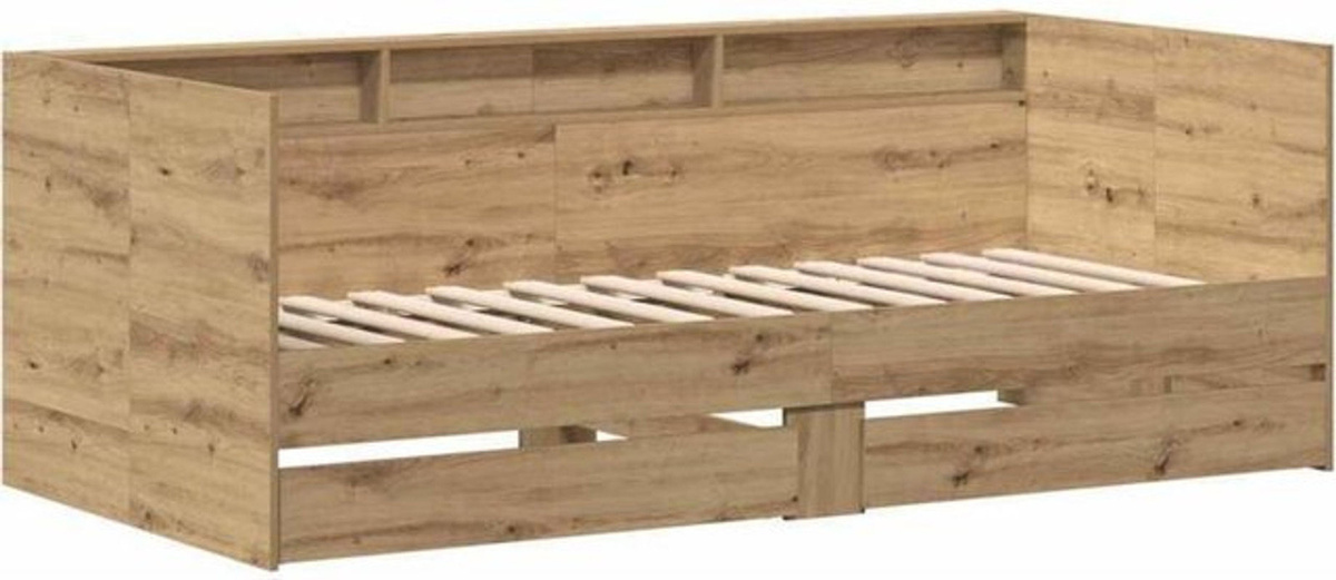 Modernes Funktionsbett vidaXL als Tagesbettgestell mit Schubladen aus Holzwerkstoff in Eiche Natur und Braun, B/T/H: 200 x 90 x 73 cm - Bild 1