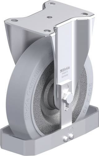 Blickle Stahlblech-Bockrolle BH-SE 200K-SG-FS in Silber, Rad-Durchmesser: 200 mm, Tragfähigkeit: 600 kg - Bild 1