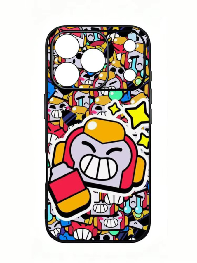 L-Leons Cartoon Game Stars Handyhülle für iPhone 17 16 15 14 13 12 11 Pro Max Plus Mini, Schwarz Mattiert, Weiche Schutzhülle - Bild 2
