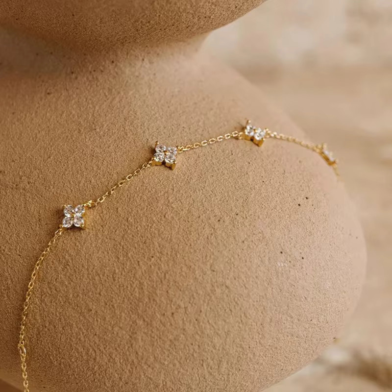 OXTAO Halskette, 14K Gold Filled, Moissanit, Damen - Bild 2