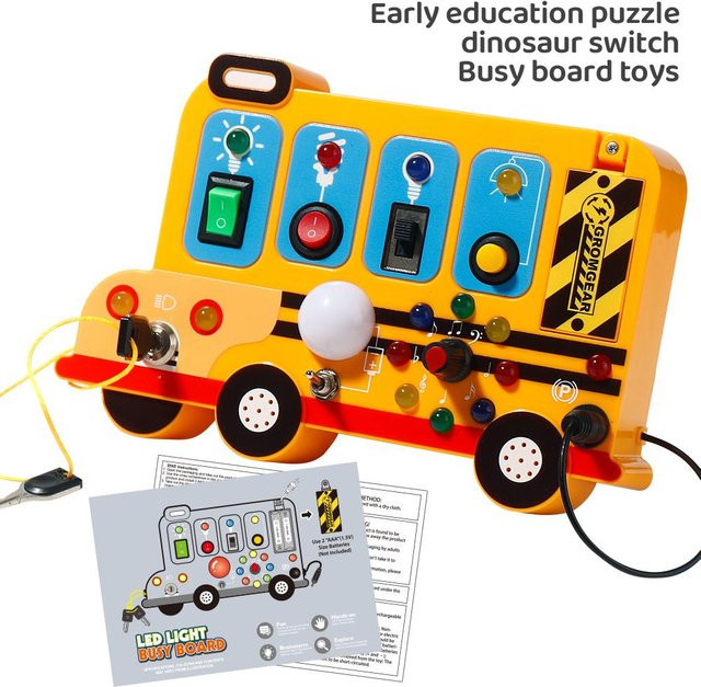 Yiran toy Montessori Activity Board Sensorisches Spielzeug mit LED-Licht ab 0-3 Jahre - Bild 1