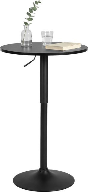 CLP Stehtisch Lamoni rund aus Pappelholz und Metall, höhenverstellbarer Bistrotisch mit 360 Grad drehbarer Tischplatte, Durchmesser: 60 cm - Bild 1