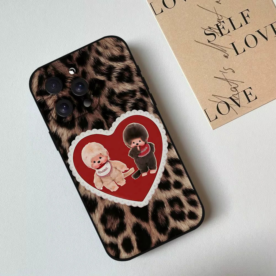 Mesuca M-Monchhichi Handyhülle für iPhone 15 14 13 12 11 Pro Max und weitere Modelle, Schwarz/Mehrfarbig - Bild 4