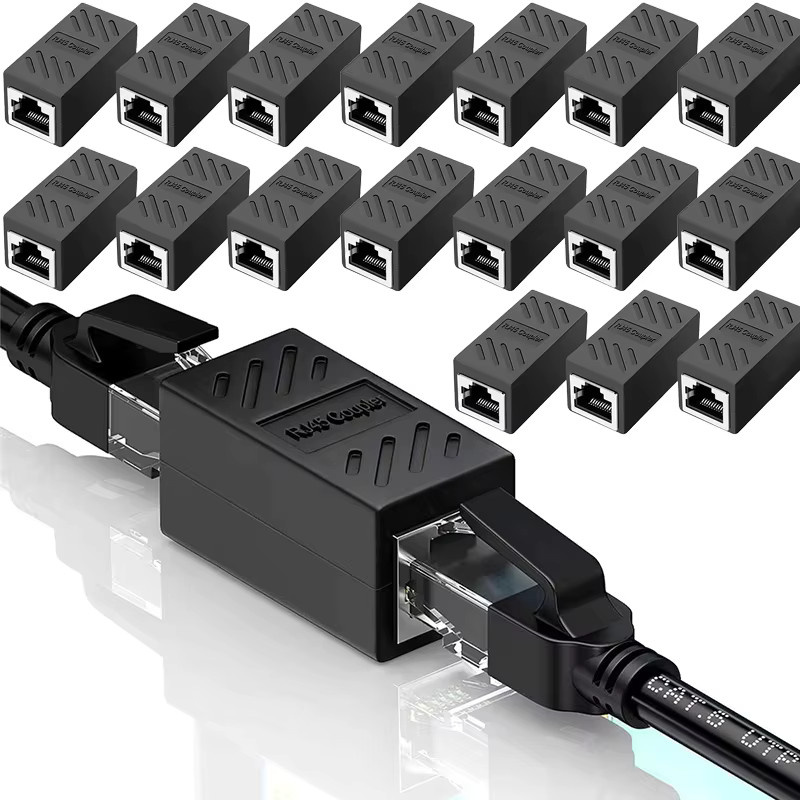 VORTNGLE RJ45 Ethernet-Kabelverlängerungskupplung Cat7 Cat6 Cat5e Buchse-zu-Buchse-Verbinder für LAN-Anschluss, Schwarz - Bild 2