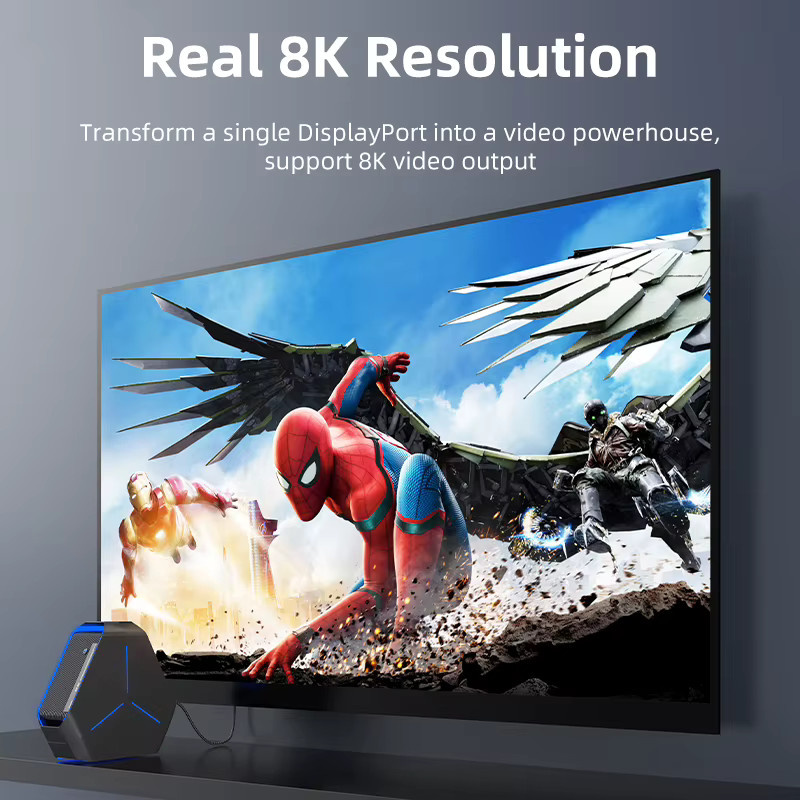 CABLETIME DisplayPort-zu-Dual-HDMI-Adapter mit 8K MST und 4K bei 60 Hz für Dual-Display-Anwendungen an Mac und Laptop - Bild 2