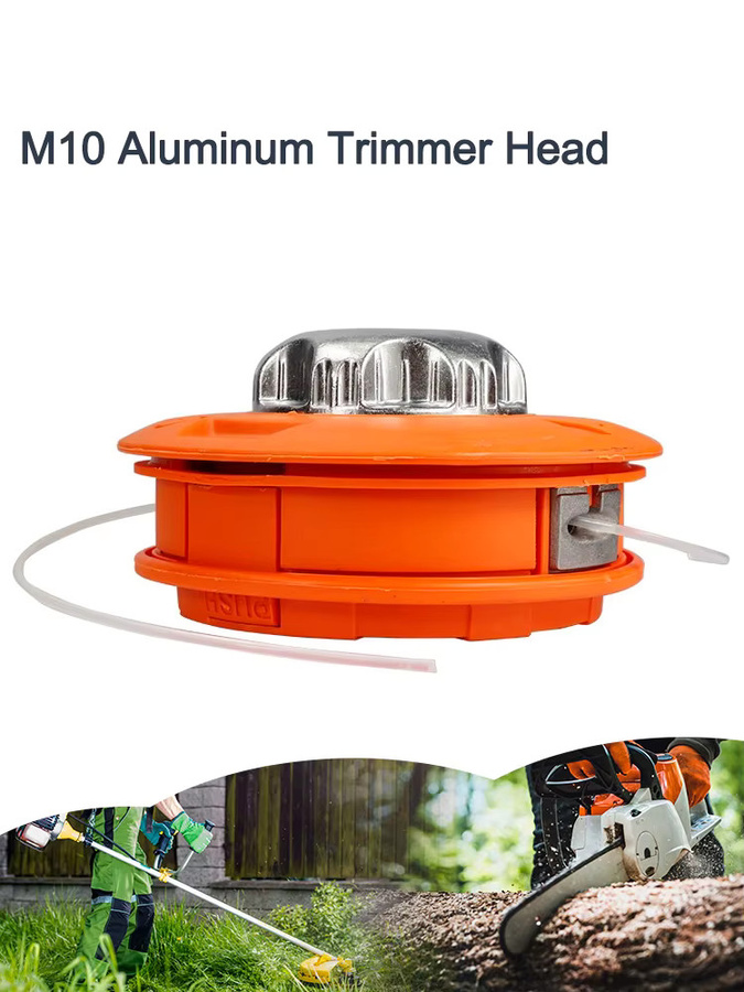 XCAN M10 Aluminium-Nylon Rasentrimmerkopf mit Bump-Spule für Freischneider und Gartentrimmer in Beige-Orange - Bild 5