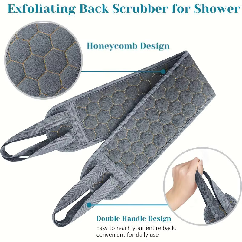3-teiliges Bade-Rückenschrubber-Set, Luffa-Schwamm, Badehandschuh, Peeling-Badetuch - Bild 5