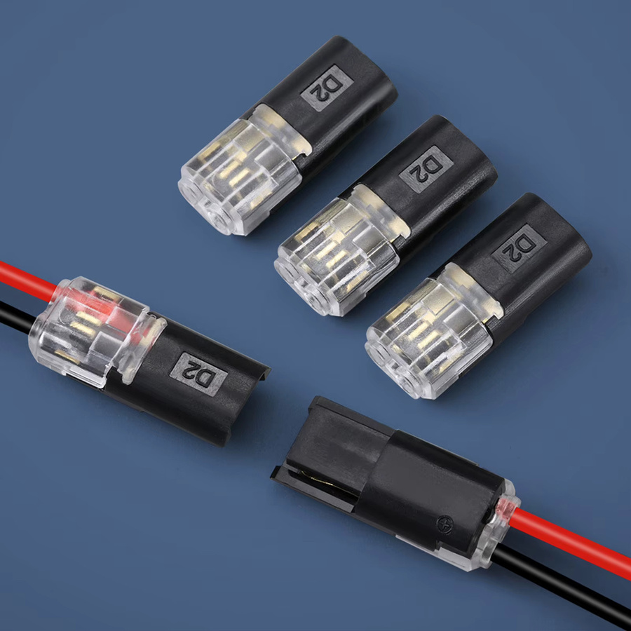 D1 D2 LED-Kabelverbinder in Schwarz, lötfreie Plug-and-Play Anschlussblöcke aus PVC-isoliertem Kunststoff für deine Beleuchtung - Bild 2