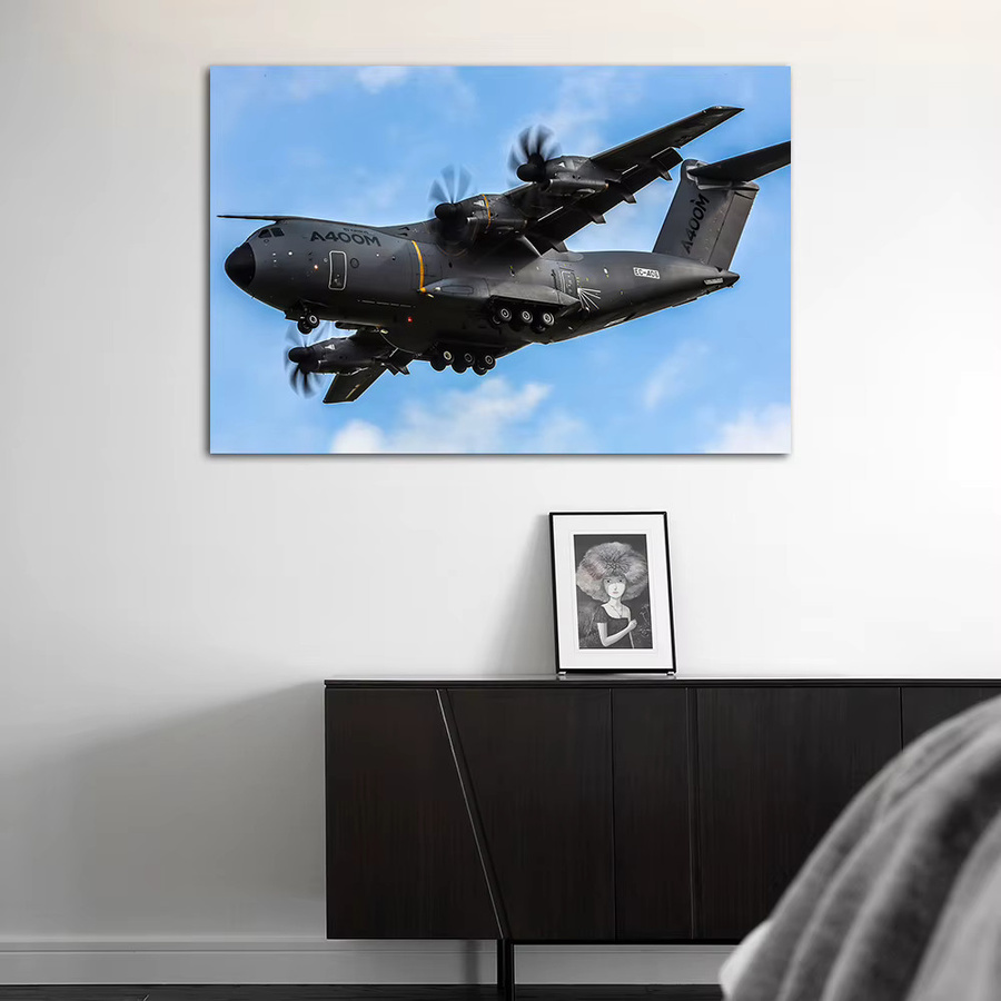 HOVIMAISI Wandkunst Airbus A400M Militärtransportflugzeug Leinwandgemälde als moderne Raumdekoration - Bild 2