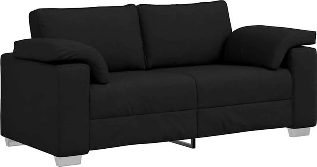 vidaXL Sofa Schwarz aus Stoff mit Armlehnen B/T/H: 180 x 80 x 82 cm - Bild 1
