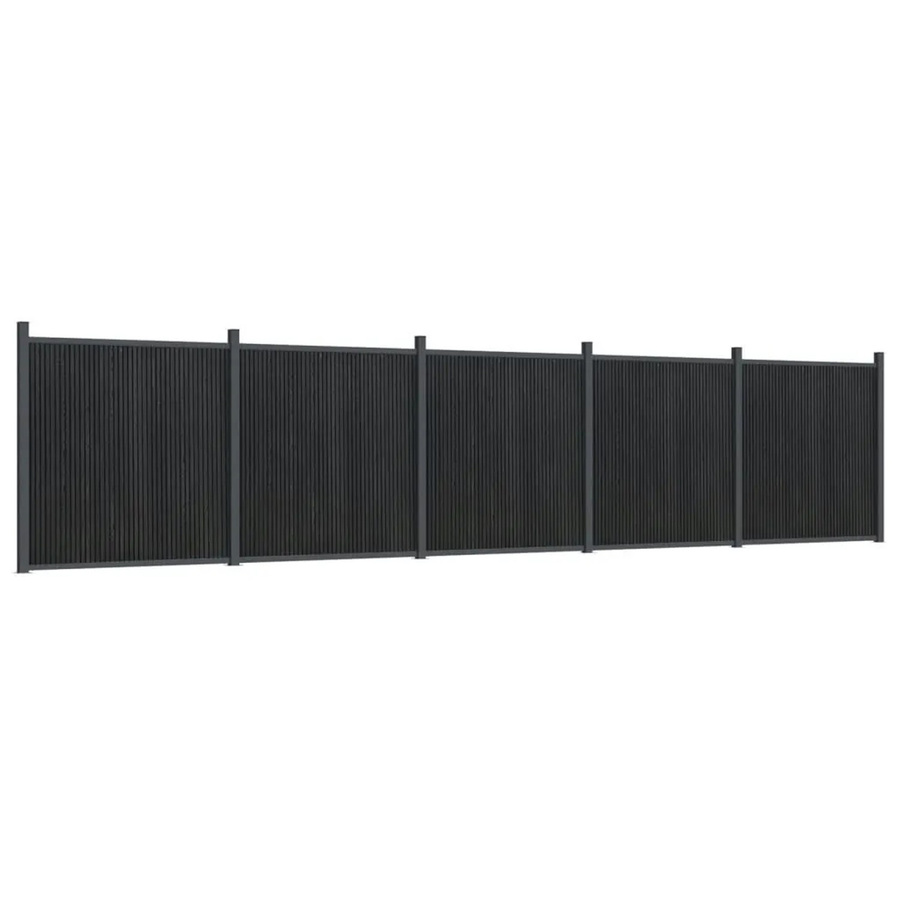 vidaXL Zaunelement aus WPC und Aluminium in Grau, B/H: 872 x 186 cm - Bild 2