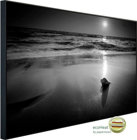 papermoon EcoHeat Infrarotheizung Strand in Schwarz und Weiss mit Matt-Effekt, 1200 Watt, App-Steuerung via WiFi und Bluetooth - Bild 1