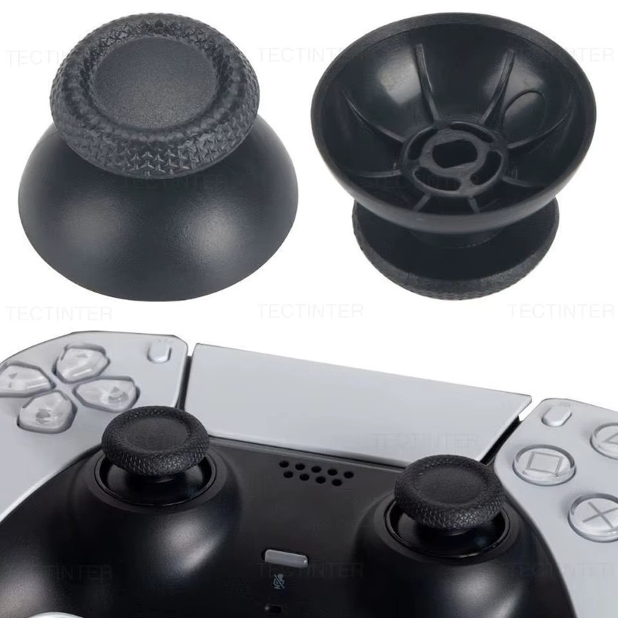 TECTINTER Ersatz-Joysticks für PS5 Slim und Pro Gamepads, Daumengriff-Kappen für PlayStation 5 Controller Zubehör, Schwarz - Bild 2