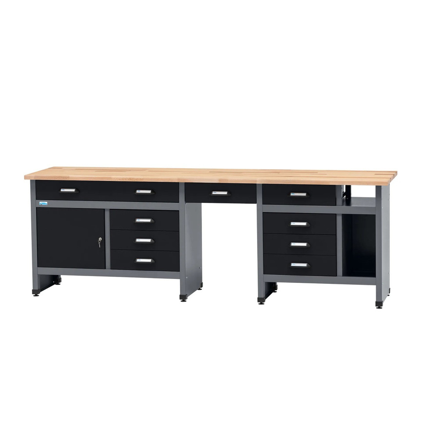 Küpper Werkbank mit 1 Tür und 9 Schubladen in Schwarz-Grau, H x B x T: 84 x 240 x 60 cm - Bild 2