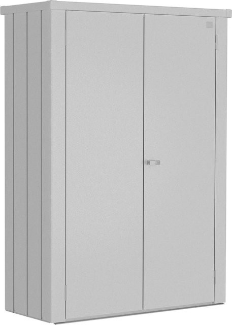 Biohort Terrassenschrank Romeo in Silber-Metallic mit Soft-Close-Türen und Schloss, B/H/T: 132 x 181 x 57 cm - Bild 1
