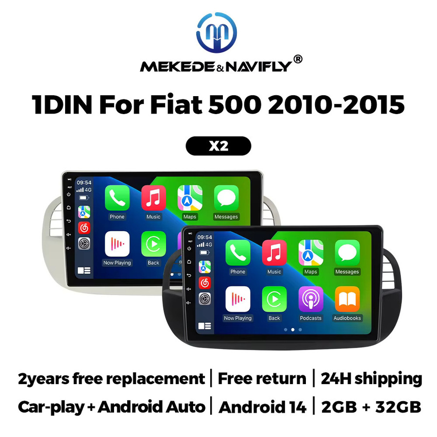 MEKEDE 9 Zoll Wireless CarPlay und Android Auto Multimedia-Player für Fiat 500 Abarth 2007-2015 mit WIFI - Bild 2