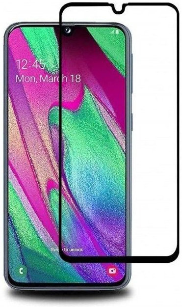 Samsung Displayschutzfolie aus gehärtetem Glas für Galaxy A40 in Schwarz und Transparent - Bild 1
