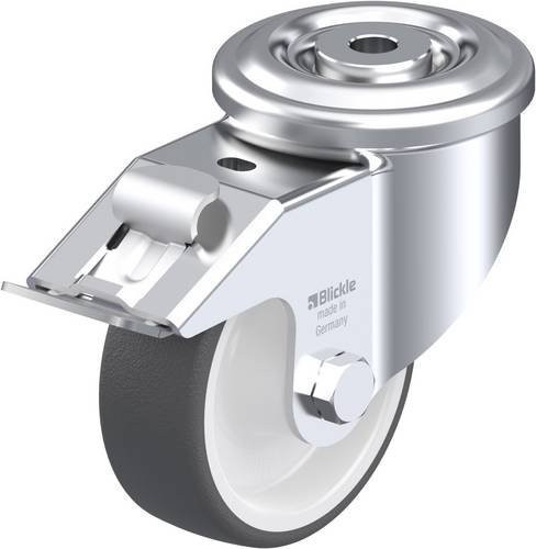 Blickle LKR-POTH 100R-FI Lenkrolle mit Feststeller, Rad-Durchmesser: 100 mm, Tragfähigkeit: 300 kg, Farbe: Silber - Bild 1