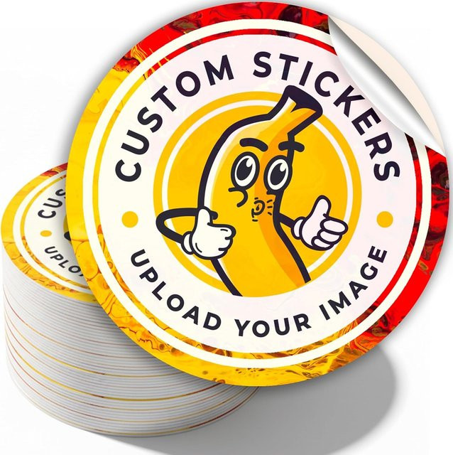 Personalisierte Vinyl-Sticker mit individuellem Logo, wasserfest und langlebig, Multicolor, Größe: 3 bis 8 cm - Bild 1
