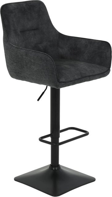 2er-Set Barhocker Hela in Anthrazit mit Samtoptik und 360 Grad Drehsitz, B/H/T: 51 x 117 x 57 cm - Bild 1