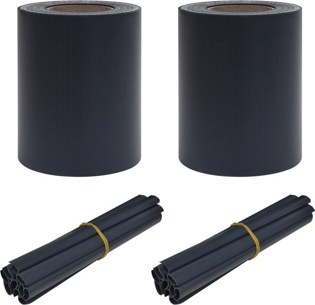 vidaXL Garten Sichtschutzbildschirme 2er Set Dunkelgrau aus PVC, rechteckige Form, blickdicht - Bild 1