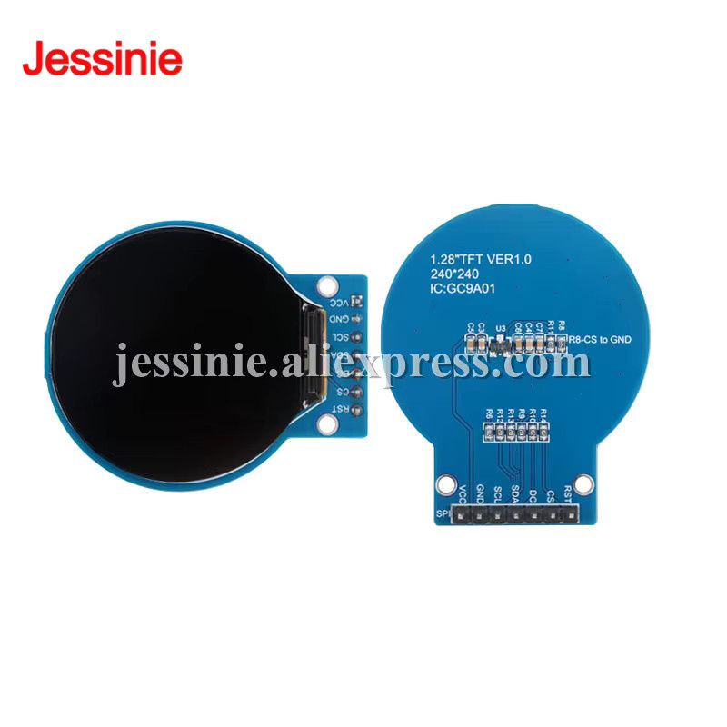 Jessinie Rundes TFT LCD Anzeigemodul 1,28 Zoll RGB 240x240 GC9A01 Treiber 7-Pin SPI Schnittstelle für Arduino in Multicolor und Blau - Bild 3