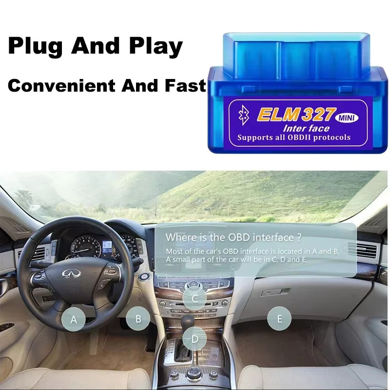 Bluetooth 5.1 MINI ELM327 OBD2 Scanner Auto Diagnose Werkzeug Code Reader für Android, iOS und Windows - Bild 3