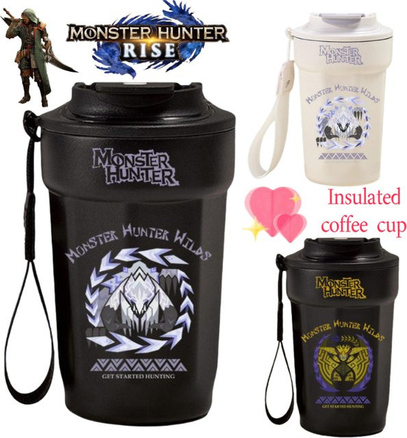 Bandai Monster Hunter Wilds Gemma Nata Chatacabra Edelstahl Tasse für Studenten und Erwachsene - Bild 1