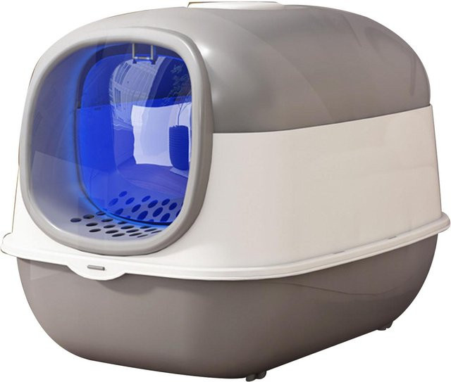 Intelligente Katzentoilette von aimo, vollständig geschlossen und abnehmbar, inklusive Deodorizer-Packung, Farbe: Blau - Bild 1