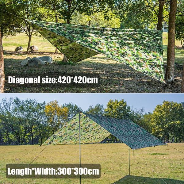 Good Luck Zuo Wasserdichte Markise als ultraleichte Plane für Garten, Camping und Strand, Farbe: Grün, B/B/B: 310 x 310 cm - Bild 5