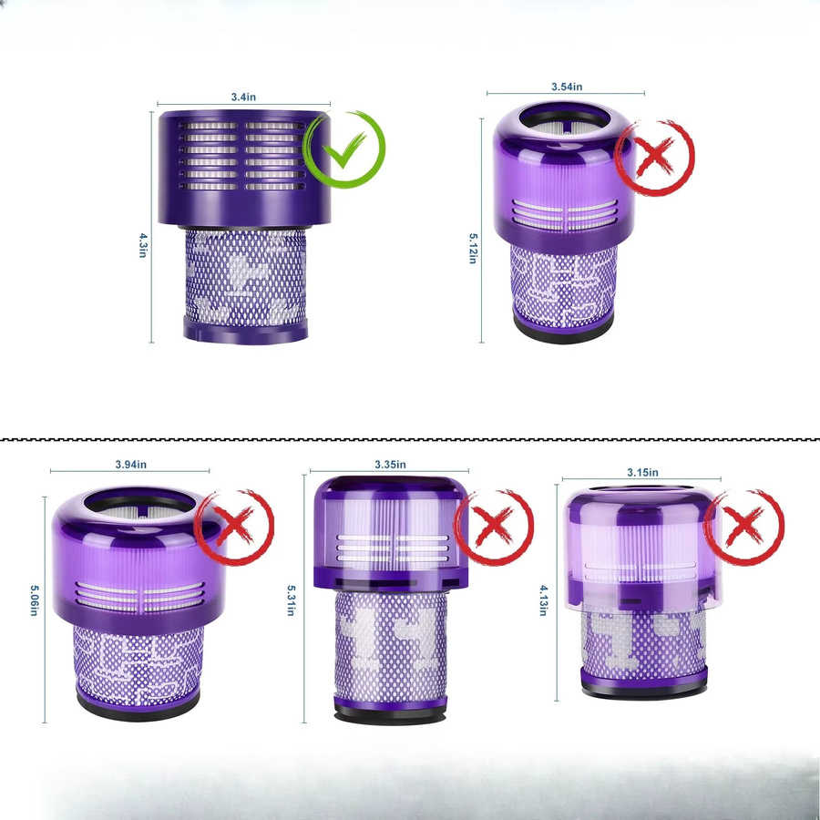 4er-Pack Waschbare Ersatzfilter für Dyson V10 SV12 in Purple - Bild 3