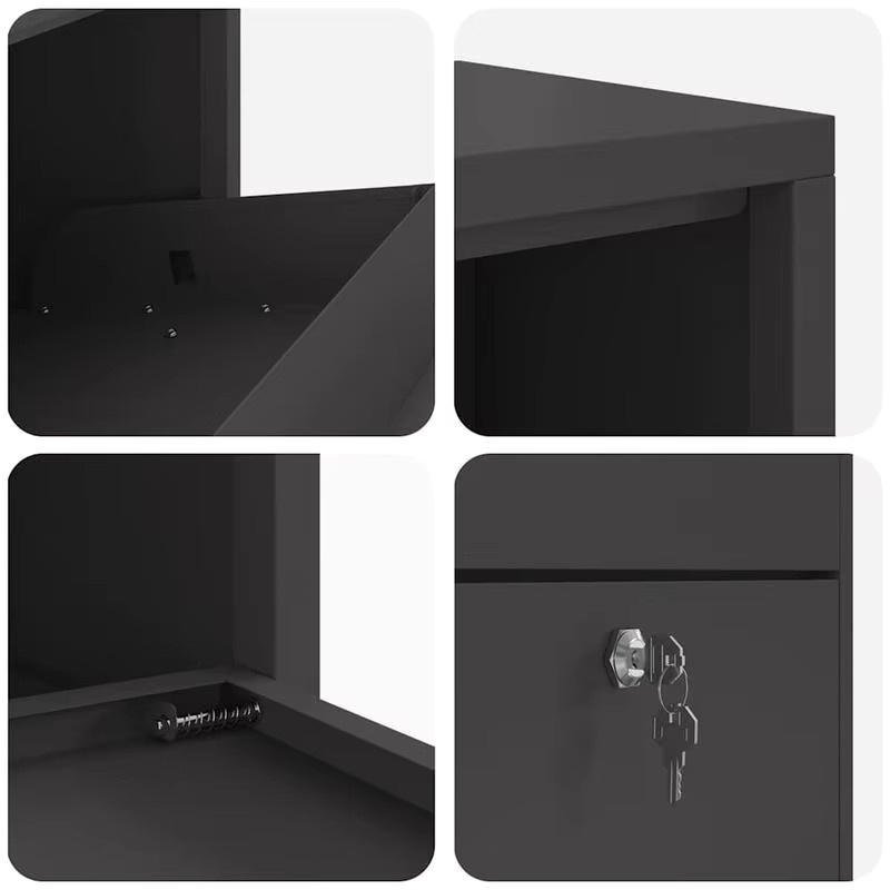 Moderner Paketbriefkasten aus Stahl in Schwarz mit Paketfach und Stauraum für den Außenbereich, H x B x T: 82 x 44 x 22 cm - Bild 4