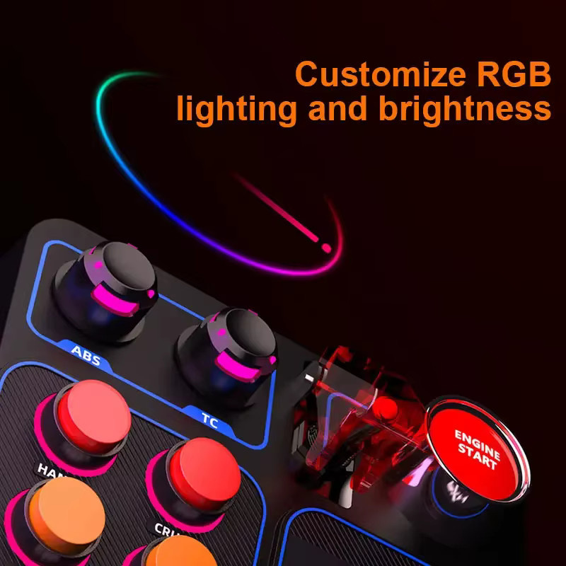 PXN CB1 Simulator-Rennzentrale Steuerbox mit RGB-Beleuchtung für PC in Schwarz und Multicolour - Bild 2