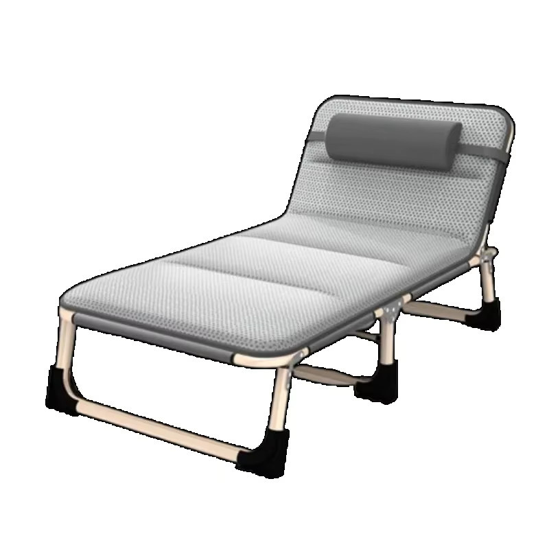 Klappbares Metallbett für eine Person in Grau mit Stoffbezug und modernem Design - Bild 3
