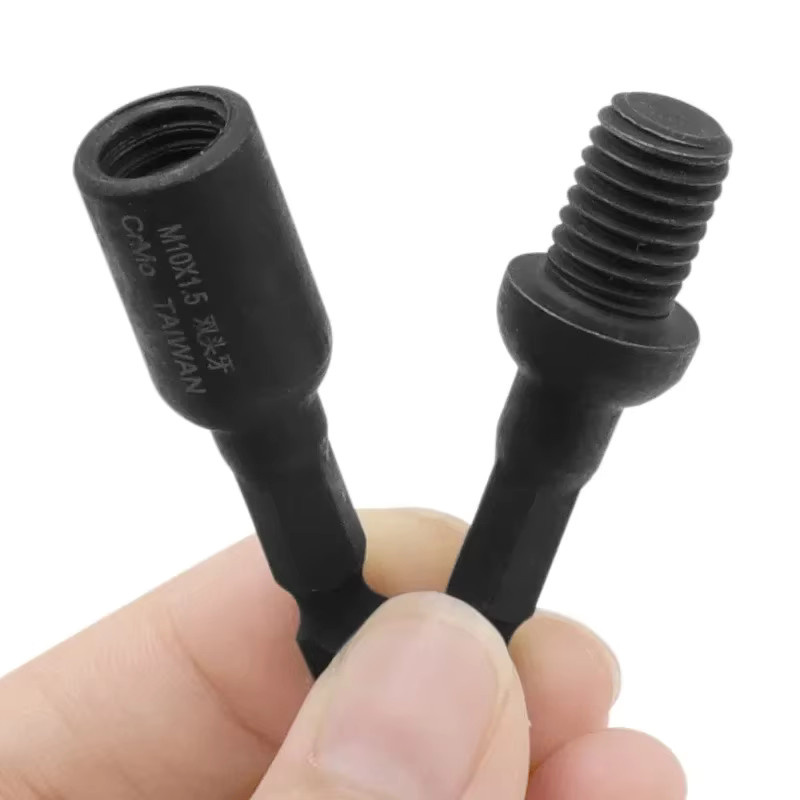 Sechskantschaft Vierkantantrieb Gewindebohrer Adapter für M6 M8 M10 1/4 in Schwarz - Bild 4