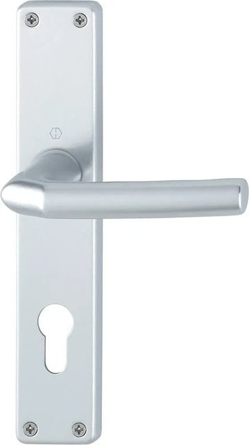Hoppe Langschild-Türgriff-Garnitur Birmingham für Innentüren in Silber Aluminium - Bild 1