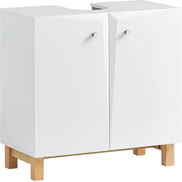 SoBuy Waschbeckenunterschrank Badschrank mit verstellbarer Ablage in Weiß BZR92-W, B/T/H: 60 x 30 x 60 cm - Bild 1